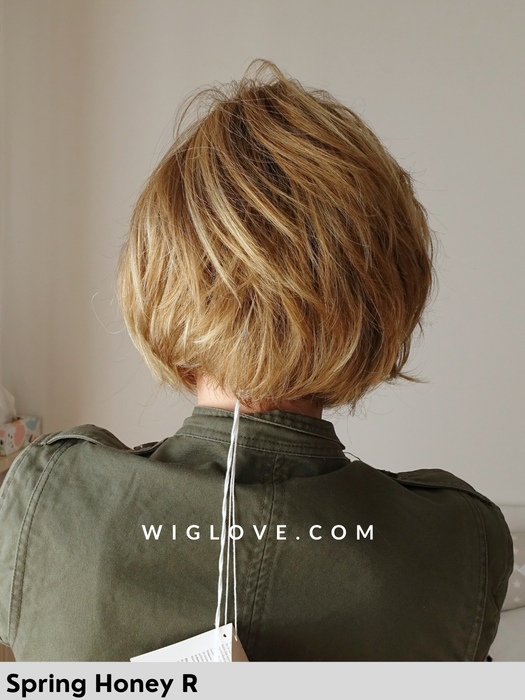 emery noriko parrucca caschetto scalato volume lacefront riga sinistra fibra sintetica tradizionale spring honey rooted piega liscia 