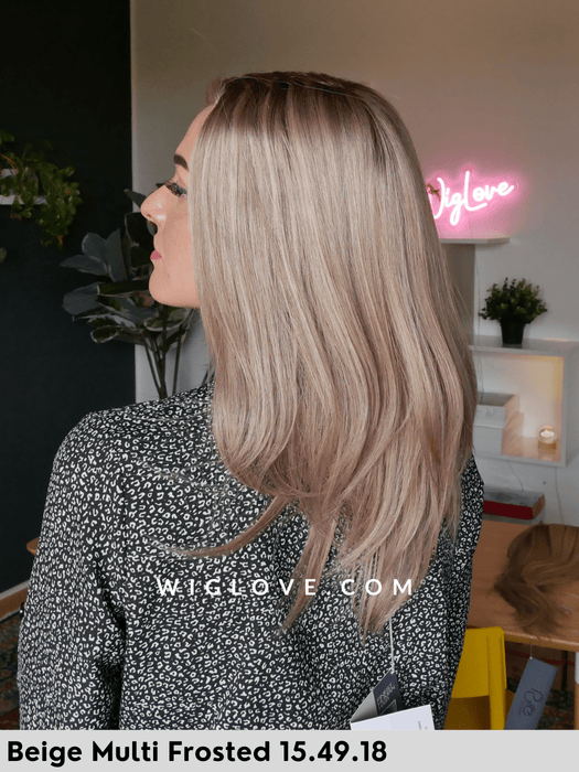 emotion ellen wille parrucca media lunga scalata capello  naturale Remy 100% fatta a mano inserti in  poliuretano parrucca dispositivo medico lacefront riga libera monofilamento