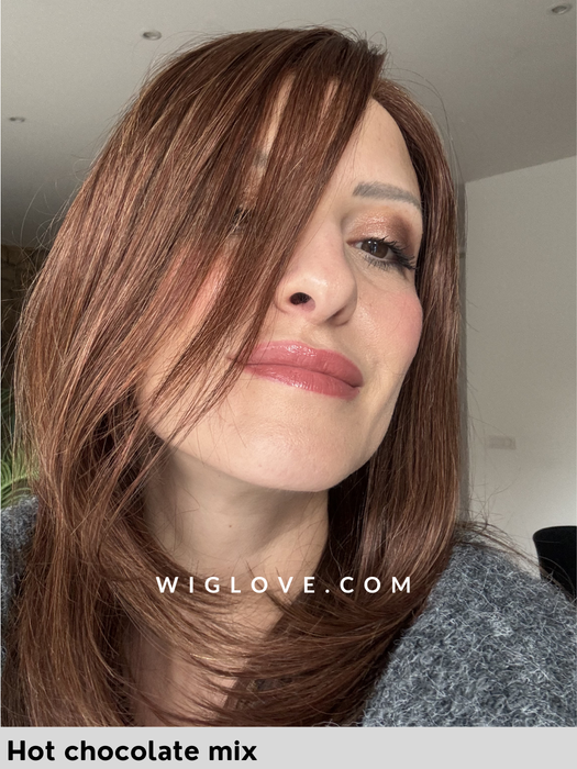 emotion ellen wille parrucca lunga capello naturale remy inserti in poliuretano fatta a mano lacefront riga libera taglie S e M dispositivo medico CE