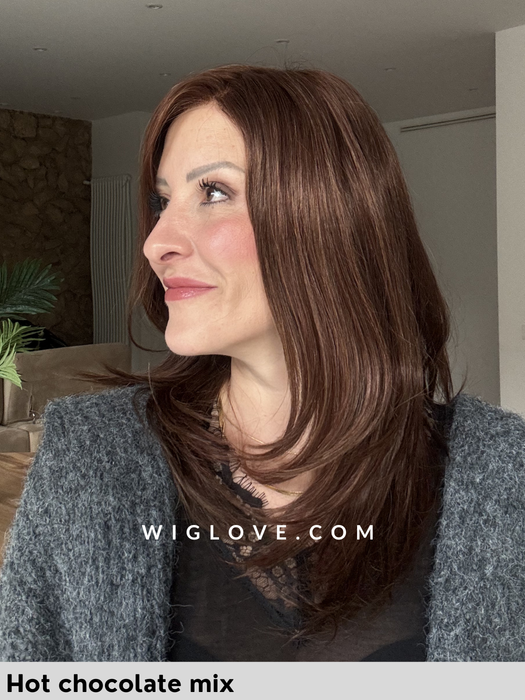 emotion ellen wille parrucca lunga capello naturale remy inserti in poliuretano fatta a mano lacefront riga libera taglie S e M dispositivo medico CE