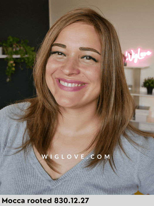 emotion ellen wille parrucca media lunga scalata capello  naturale Remy 100% fatta a mano inserti in  poliuretano parrucca dispositivo medico lacefront riga libera monofilamento