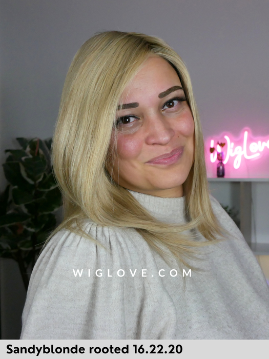 emotion ellen wille parrucca media lunga scalata capello  naturale Remy 100% fatta a mano inserti in  poliuretano parrucca dispositivo medico lacefront riga libera monofilamento