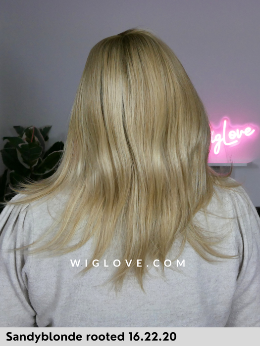 emotion ellen wille parrucca media lunga scalata capello  naturale Remy 100% fatta a mano inserti in  poliuretano parrucca dispositivo medico lacefront riga libera monofilamento