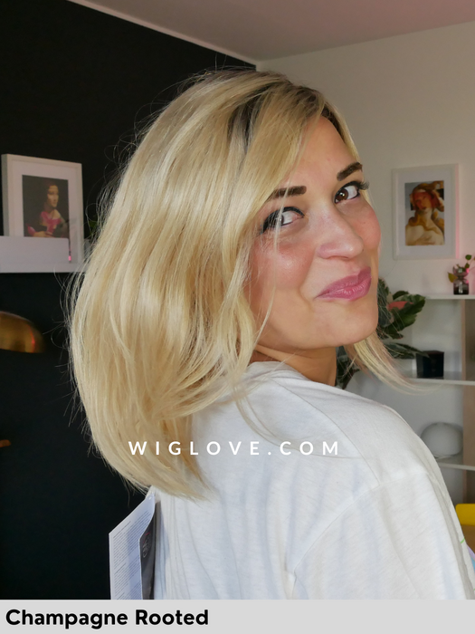 energy hh short gisela mayer parrucca capelli naturali alle spalle scalata riga sinistra monofilamento laterale lacefront attaccatura naturale retro fatto a macchina