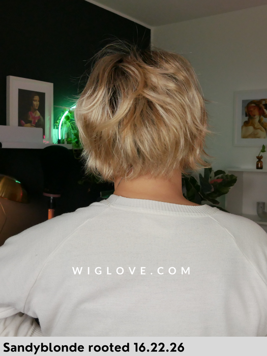 ESCAPE SOFT - 100% fatta a mano, attaccatura naturale, monofilamento rivestito - Wig Love - Parrucca SinteticaSilver Blonde Rooted