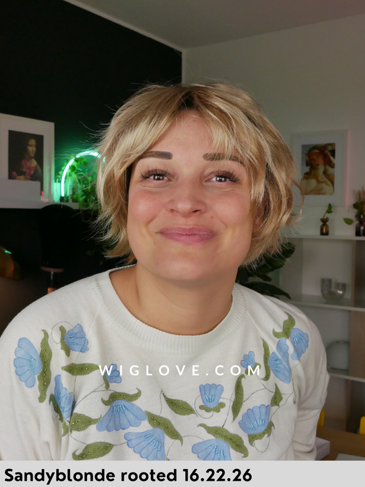 ESCAPE SOFT - 100% fatta a mano, attaccatura naturale, monofilamento rivestito - Wig Love - Parrucca SinteticaSilver Blonde Rooted