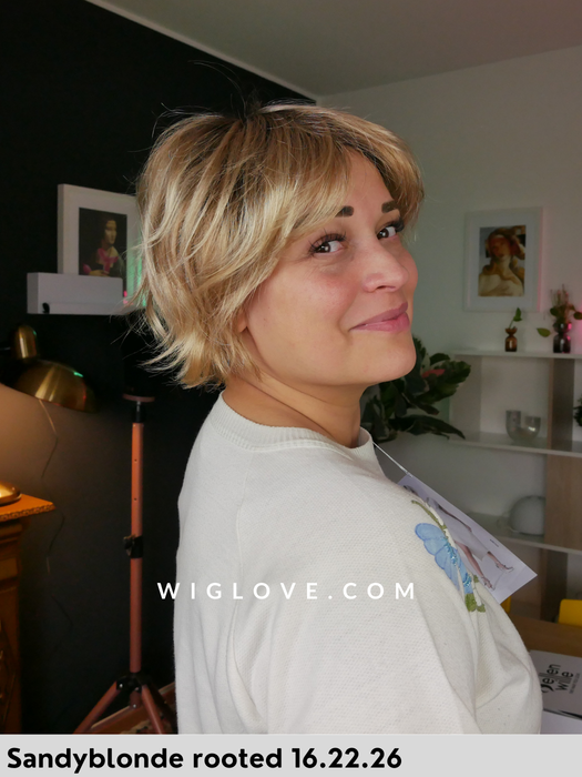 ESCAPE SOFT - 100% fatta a mano, attaccatura naturale, monofilamento rivestito - Wig Love - Parrucca SinteticaSilver Blonde Rooted