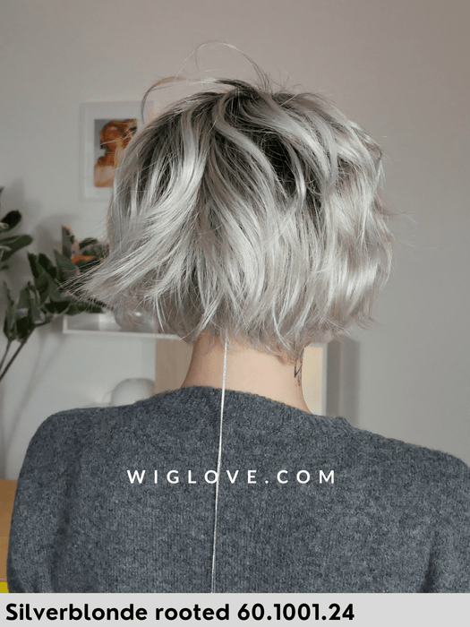 ESCAPE SOFT - 100% fatta a mano, attaccatura naturale, monofilamento rivestito - Wig Love - Parrucca SinteticaSilver Blonde Rooted