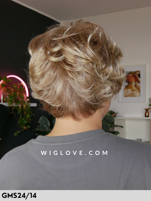 esther mono gisela mayer parrucca corta mossa sintetica lace front riga libera monofilamento retro aperto taglia M parrucca dispositivo medico CE tumore chemioterapia 