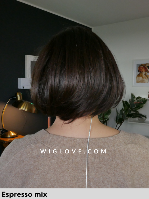 euro coco gisela mayer parrucca fatta a mano con frangetta caschetto capelli remy europei naturali lacefront riga libera dispositivo medico ce taglia M