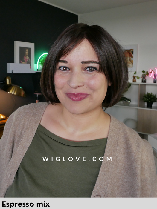 euro coco gisela mayer parrucca fatta a mano con frangetta caschetto capelli remy europei naturali lacefront riga libera dispositivo medico ce taglia M