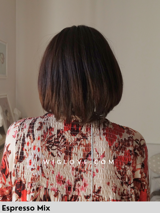 euro coco gisela mayer parrucca fatta a mano con frangetta caschetto capelli remy europei naturali lacefront riga libera dispositivo medico ce taglia M