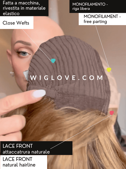 EURO MIX PEARL - Capelli Naturali Europei - attaccatura naturale e riga libera - Wig Love - Parrucca Capelli VeriT14/10