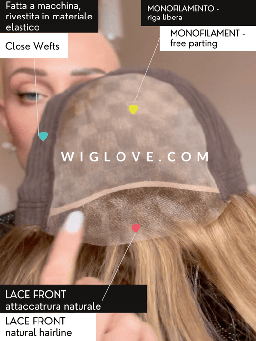 EURO MIX PEARL - Capelli Naturali Europei - attaccatura naturale e riga libera - Wig Love - Parrucca Capelli VeriT14/10