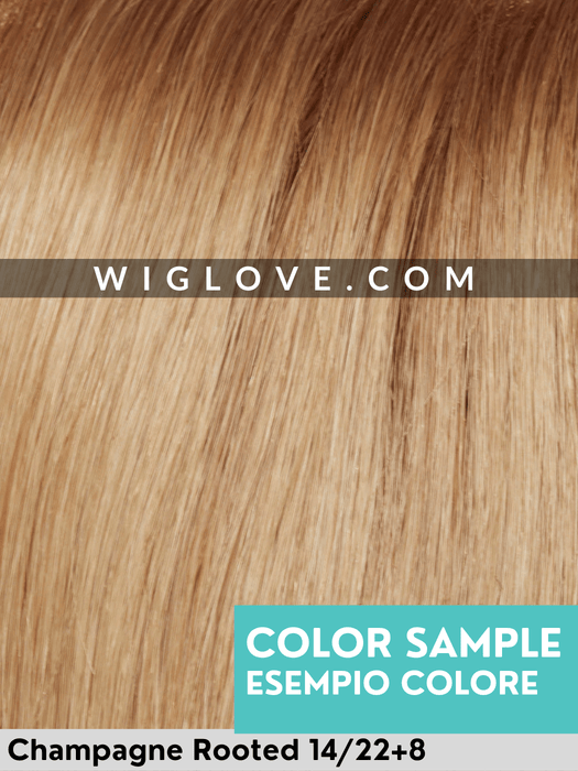 EURO SILVER - Capelli Naturali Europei - attaccatura naturale, riga libera, retro chiuso - Wig Love - Parrucca Capelli VeriChampagne Rooted 14/22+8