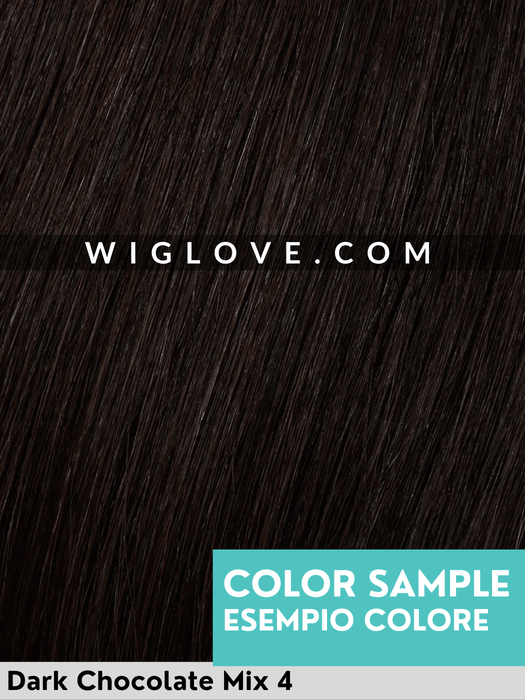 EURO SILVER - Capelli Naturali Europei - attaccatura naturale, riga libera, retro chiuso - Wig Love - Parrucca Capelli VeriDark Chocolate Mix 4