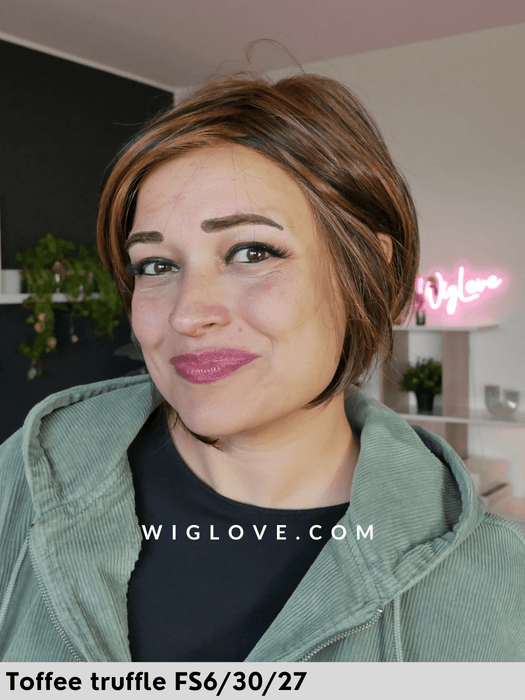 eve parrucca corta scalata in fibra sintetica termoresistente lacefront monofilamento attaccatura naturale riga libera retro aperto fatto a macchina piega liscia piastrabile