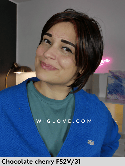 eve jon renau parrucca corta piastrabile fibra termoresistente piega liscia lacefront attaccatura naturale monofilamento riga libera retro aperto fatto a macchina