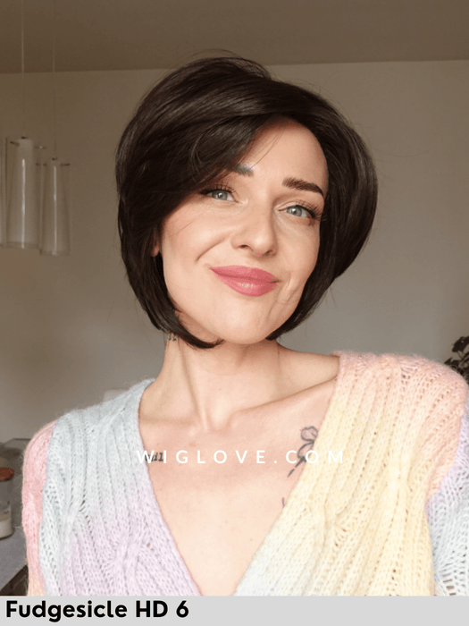 eve parrucca corta scalata in fibra sintetica termoresistente lacefront monofilamento attaccatura naturale riga libera retro aperto fatto a macchina piega liscia piastrabile