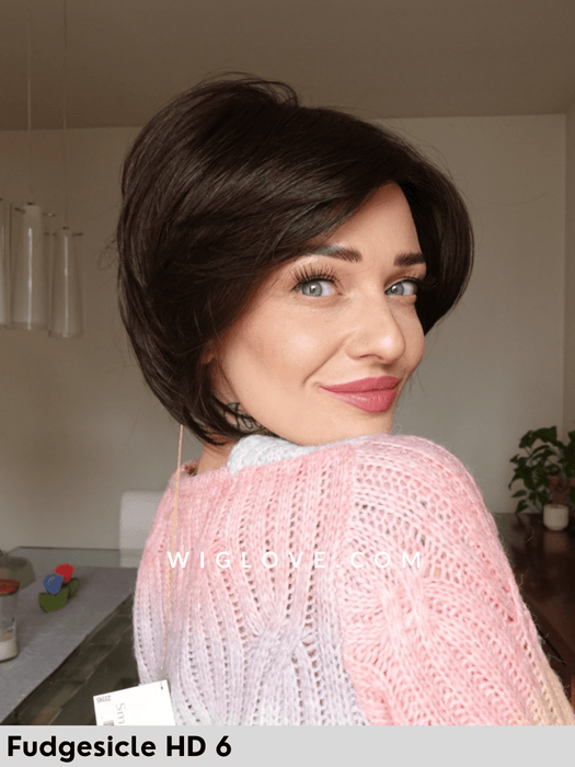 eve parrucca corta scalata in fibra sintetica termoresistente lacefront monofilamento attaccatura naturale riga libera retro aperto fatto a macchina piega liscia piastrabile