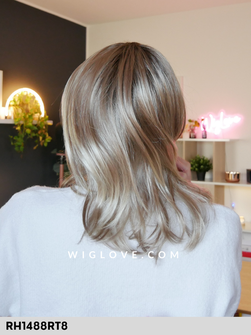 evette estetica designs piega liscia parrucca sintetica alle spalle fatta a macchina 