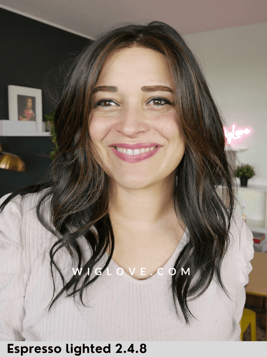 fantasy deluxe ellen wille parrucca mossa lunga in fibra sintetica termoresistente fatta a mano antisudore lacefront riga libera monofilamento retro chiuso dispositivo medico CE