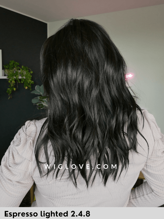 fantasy deluxe ellen wille parrucca mossa lunga in fibra sintetica termoresistente fatta a mano antisudore lacefront riga libera monofilamento retro chiuso dispositivo medico CE