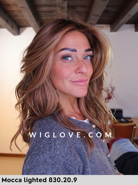 fantasy deluxe ellen wille parrucca mossa lunga in fibra sintetica termoresistente fatta a mano antisudore lacefront riga libera monofilamento retro chiuso dispositivo medico CE