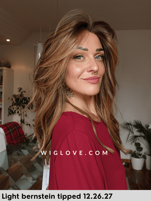 fantasy deluxe ellen wille parrucca mossa lunga in fibra sintetica termoresistente fatta a mano antisudore lacefront riga libera monofilamento retro chiuso dispositivo medico CE