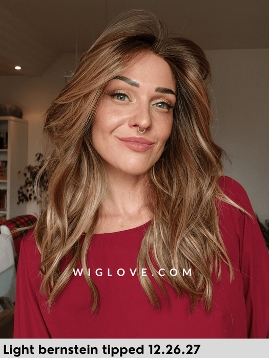 fantasy deluxe ellen wille parrucca mossa lunga in fibra sintetica termoresistente fatta a mano antisudore lacefront riga libera monofilamento retro chiuso dispositivo medico CE