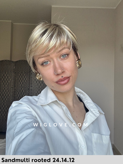 fenja mono part ellen wille parrucca corta sintetica fatta a macchina riga sinistra taglia M e S dispositivo medico CE