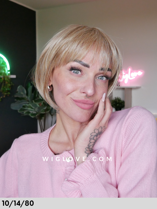 flatwhite small rokoko parrucca caschetto bob con frangetta fatta a macchina monofilamento al vortice taglia small dispositivo medico CE