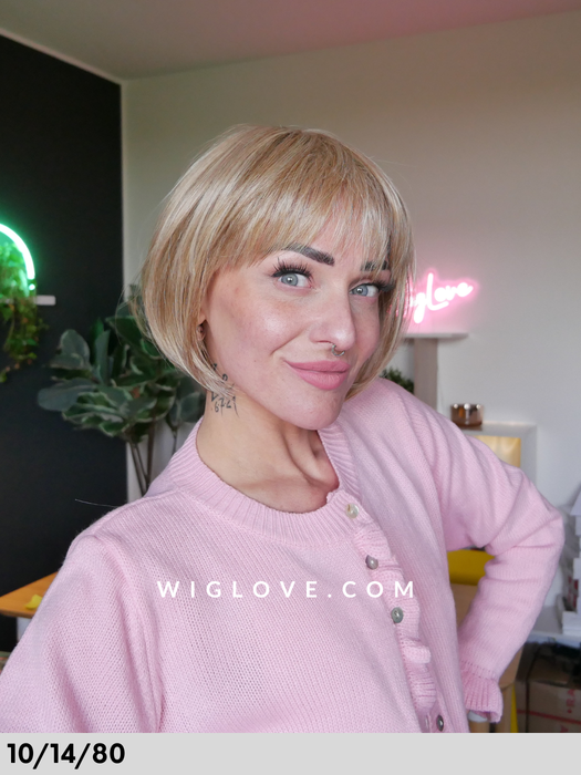 flatwhite small rokoko parrucca caschetto bob con frangetta fatta a macchina monofilamento al vortice taglia small dispositivo medico CE