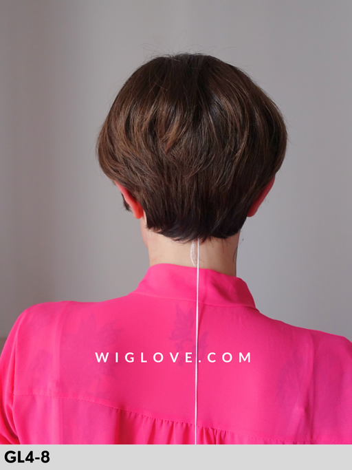 flirt gisela mayer parrucca pixie corta sintetica liscia fatta a macchina monofilamento al vortice taglia M dispositivo medico CE