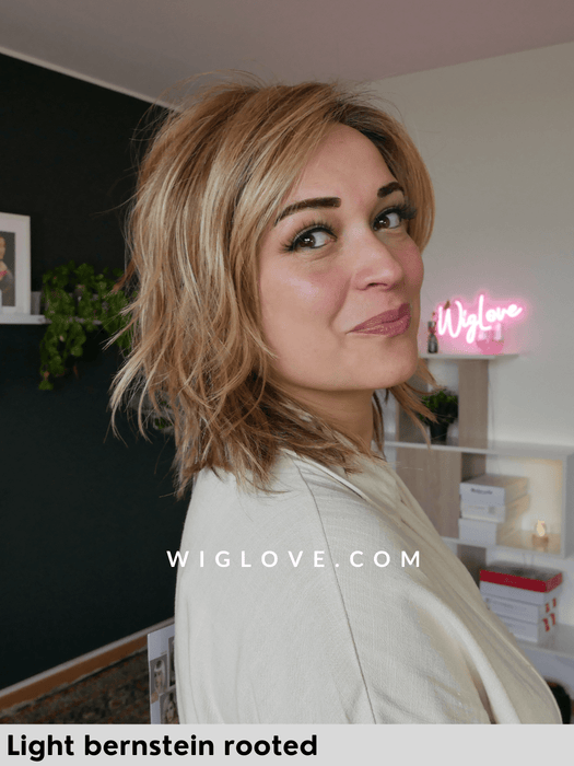 FLOW MONO PART - riga sinistra, attaccatura naturale - Wig Love - Parrucca SinteticaChocolate Mix