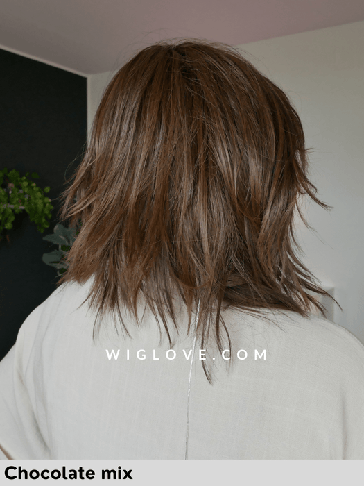 FLOW MONO PART - riga sinistra, attaccatura naturale - Wig Love - Parrucca SinteticaCoffee Brown Lighted