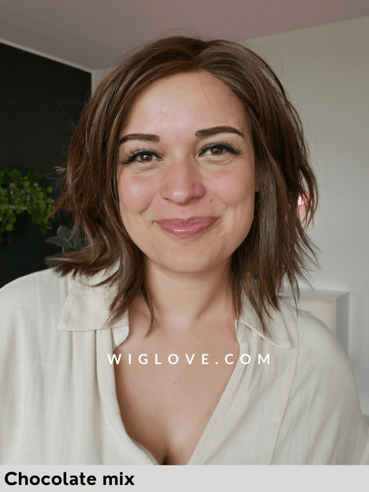 FLOW MONO PART - riga sinistra, attaccatura naturale - Wig Love - Parrucca SinteticaCoffee Brown Lighted