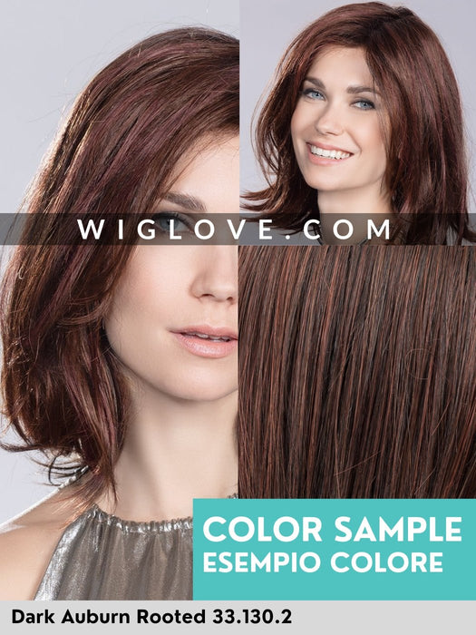 FLOW MONO PART - riga sinistra, attaccatura naturale - Wig Love - Parrucca SinteticaDark Auburn Rooted