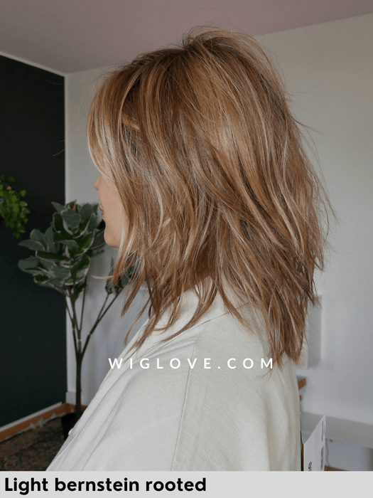 FLOW MONO PART - riga sinistra, attaccatura naturale - Wig Love - Parrucca SinteticaLight Bernstein Rooted