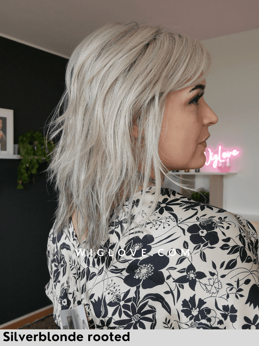 FLOW MONO PART - riga sinistra, attaccatura naturale - Wig Love - Parrucca SinteticaSilver Blonde Rooted