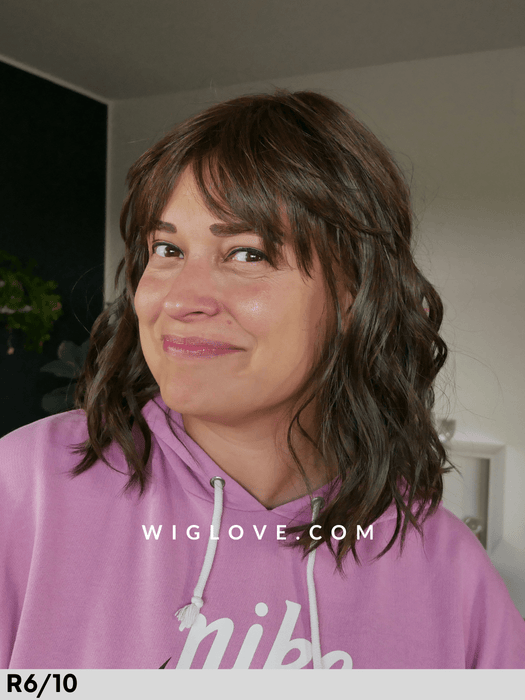 frankie parrucca estetica designs parrucca alle spalle mossa con frangetta fibra sintetica termoresistente fatta a macchina con monofilamento al vortice