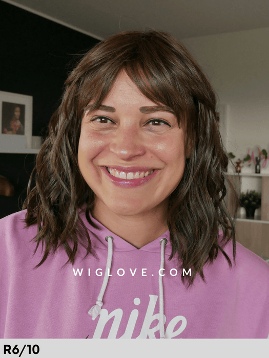 frankie parrucca estetica designs parrucca alle spalle mossa con frangetta fibra sintetica termoresistente fatta a macchina con monofilamento al vortice