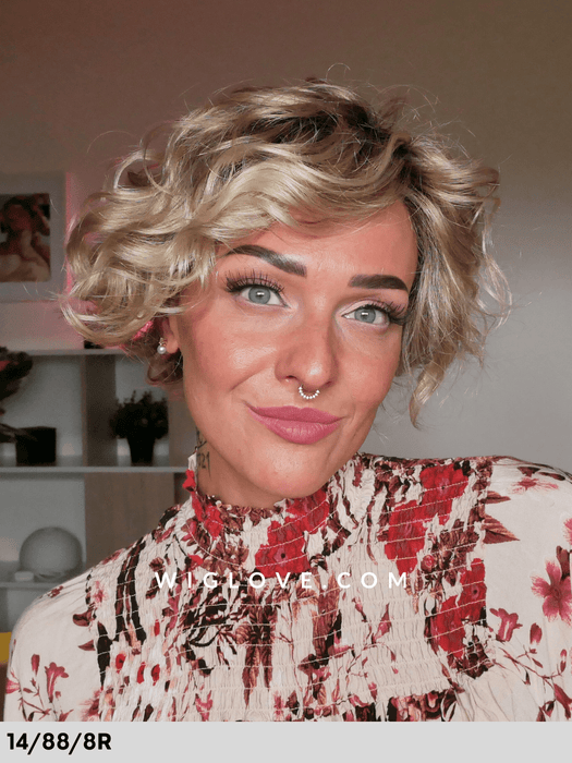 foxtrot rokoko hair company parrucca sintetica riccia e scalata asimmetrica lacefront riga sinistra