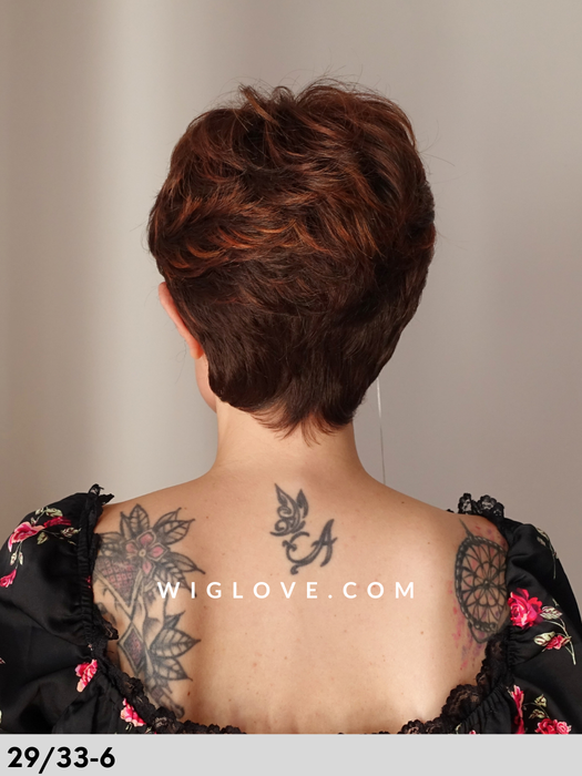 ginger lace gisela mayer parrucca corta  scalata sintetica fatta a macchina lacefront monofilamento al vortice parrucche chemioterapia dispositivo medico CE