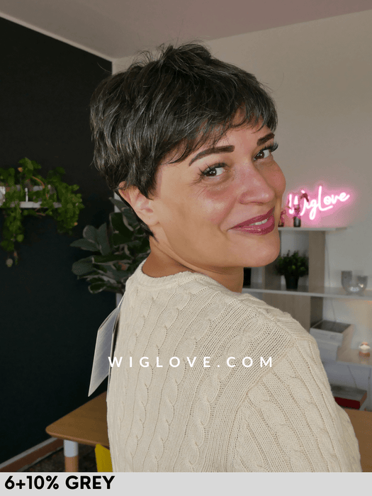 ginger lace gisela mayer parrucca corta  scalata sintetica fatta a macchina lacefront monofilamento al vortice parrucche chemioterapia dispositivo medico CE