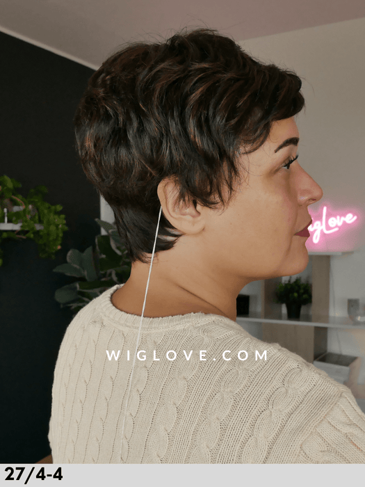 ginger mono lace deluxe gisela mayer parrucca corta  scalata sintetica fatta a mano lacefront monofilamento parrucche chemioterapia dispositivo medico CE