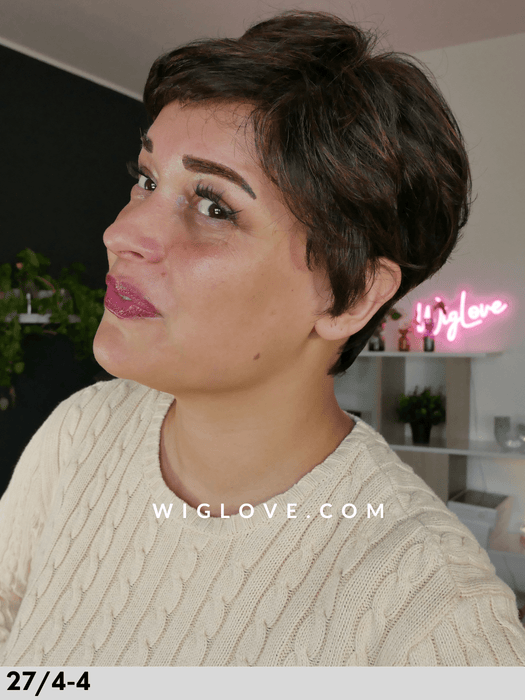 ginger mono lace deluxe gisela mayer parrucca corta  scalata sintetica fatta a mano lacefront monofilamento parrucche chemioterapia dispositivo medico CE