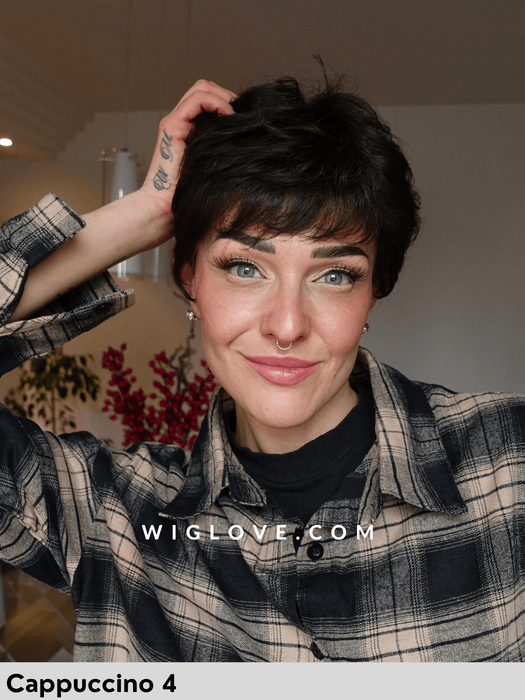 ginger mono lace deluxe gisela mayer parrucca corta  scalata sintetica fatta a mano lacefront monofilamento parrucche chemioterapia dispositivo medico CE