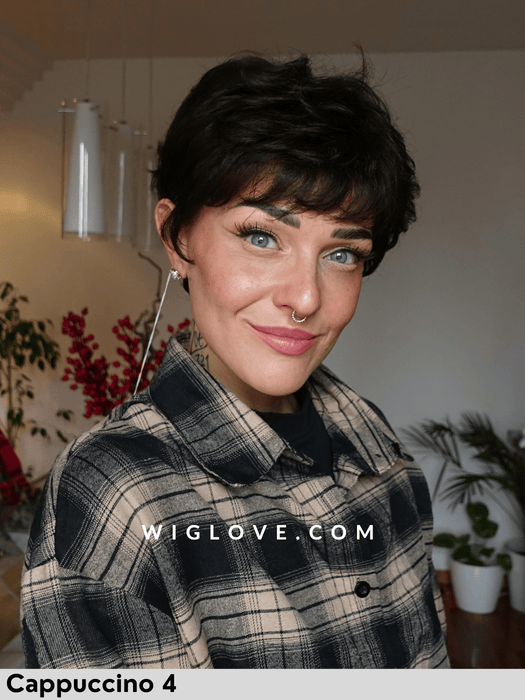 ginger mono lace deluxe gisela mayer parrucca corta  scalata sintetica fatta a mano lacefront monofilamento parrucche chemioterapia dispositivo medico CE