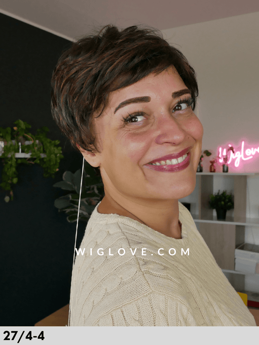 ginger mono lace deluxe gisela mayer parrucca corta  scalata sintetica fatta a mano lacefront monofilamento parrucche chemioterapia dispositivo medico CE